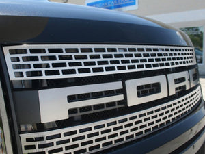 2010-2014 FORD RAPTOR - UPPER FRONT GRILLE 2PC | STAINLESS STEEL, CHOOSE FINISH | Brushed