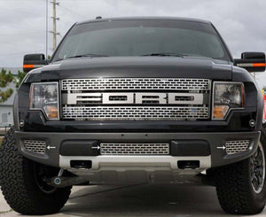 2010-2014 FORD RAPTOR - LOWER FRONT GRILLE 3PC | STAINLESS STEEL, CHOOSE FINISH | Brushed