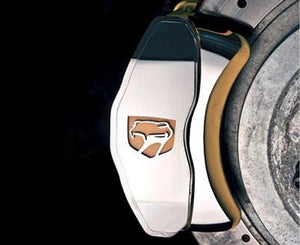 1992-2002 DODGE VIPER - REAR BRAKE CALIPER COVERS W/VIPER HEAD 2PC | POLISHED STAINLESS STEEL