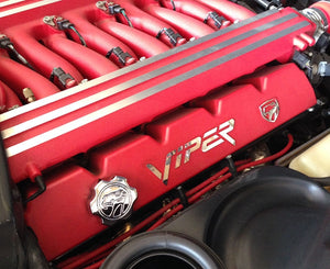 1996-2002 DODGE VIPER - VALVE COVER VIPER LETTER SET W/EMBLEM | POLISHED STAINLESS STEEL