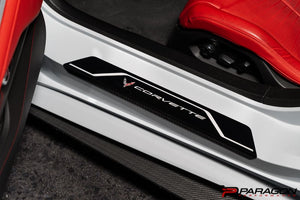 AMT C8 CORVETTE CARBON FLASH C8R DOOR SILL PLATE COVERS