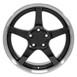 Fits Corvette Wheel C5 Rim - CV05 18x9.5 Black Corvette Rim