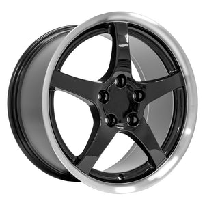 Fits Corvette Wheel C5 Rim - CV05 18x9.5 Black Corvette Rim