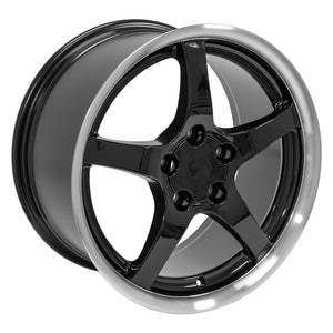 Fits Corvette Wheel C5 Rim - CV05 18x9.5 Black Corvette Rim