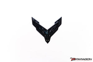 C8 CORVETTE STEALTH HOOD EMBLEM - CARBON FLASH