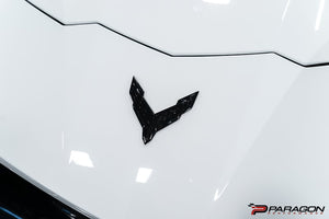 C8 CORVETTE STEALTH HOOD EMBLEM - CARBON FLASH