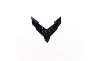 C8 CORVETTE STEALTH HOOD EMBLEM - CARBON FLASH