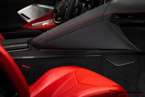 CCS C8 CORVETTE CARBON FIBER LOWER CENTER CONSOLE TRIM OVERLAYS