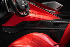 CCS C8 CORVETTE CARBON FIBER LOWER CENTER CONSOLE TRIM OVERLAYS