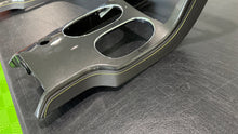 Load image into Gallery viewer, Corvette C6 Center Console Bezel with Yellow Stitching OEM GM Carbon Fiber Hydro Gunmetal NON F55
