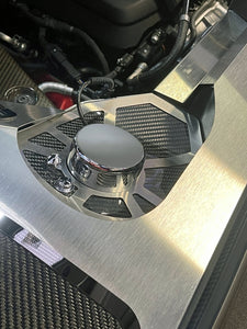 2020-2022 C8 CORVETTE COUPE - CARBON FIBER SHOCK TOWER COVERS BRUSHED TRIM | STAINLESS STEEL