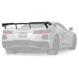 2020 - 2028 Corvette C8 Stingray Rear Spoiler 5VM Style Package Extended Version Custom Painted Carbon Fiber
