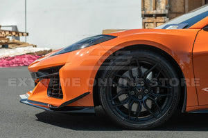 Chevrolet Stingray Corvette C8 Z06 / E-RAY Front Splitter with Canards Carbon Fiber Custom Painted