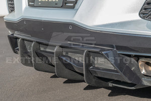 CHEVROLET CORVETTE C8 Z51 ADD-ON REAR DIFFUSER FINS Carbon Fiber Custom Painted