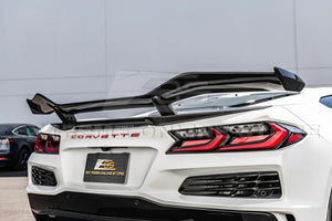 Corvette C8 Z06 Conversion Style Rear High Wing Spoiler Carbon Fiber