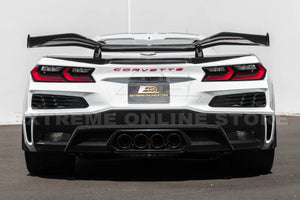 Corvette C8 Z06 Conversion Style Rear High Wing Spoiler Carbon Fiber