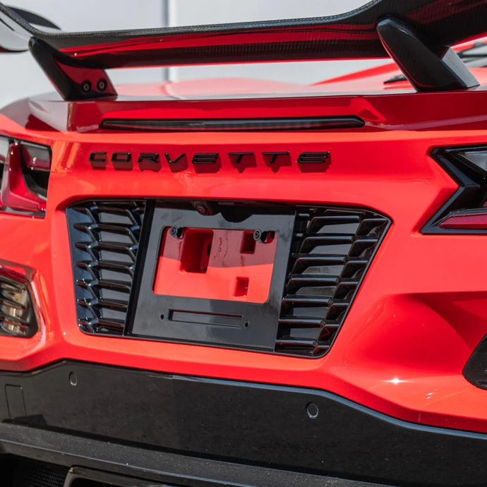 CORVETTE C8 Z06 E-Ray Stingray License Plate Backing Frame Bezel