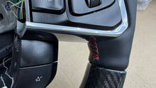 Load image into Gallery viewer, Corvette C8 Z06 OEM GM Carbon Fiber Steering Wheel Interior Leather or Suede Mircofiber with Red Stitching and Center Stripe
