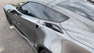 Corvette C7 Z06 Grand Sport Base Stingray Rocker Panels Side Skirts ABS Plastic - Carbon Fiber HydroGraphics