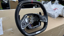 Load image into Gallery viewer, Corvette C8 Z06 OEM GM Carbon Fiber Steering Wheel Interior Leather or Suede Mircofiber with Red Stitching and Center Stripe
