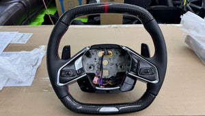 Corvette C8 Z06 OEM GM Carbon Fiber Steering Wheel Interior Leather or Suede Mircofiber with Red Stitching and Center Stripe