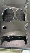 Load image into Gallery viewer, Corvette C6 Center Console Bezel with Yellow Stitching OEM GM Carbon Fiber Hydro Gunmetal NON F55
