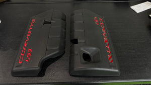 2008 - 2013 Corvette LS3 Fuel Rail Engine Covers OEM GM Used - 12600987 12600988