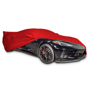 Corvette C8 Car Cover Ultraguard Stretch Satin Red - Indoor Stingray Z51 Z06