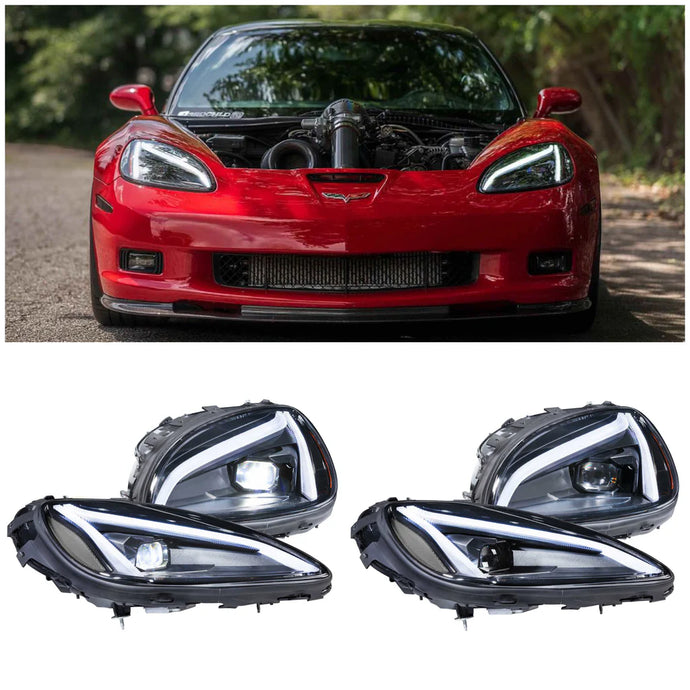 2005-2013 C6 CORVETTE MORIMOTO (GTR CARBIDE) C8-STYLE LED HEADLIGHTS