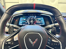 Load image into Gallery viewer, Corvette C8 Z06 OEM GM Carbon Fiber Steering Wheel Interior Leather or Suede Mircofiber with Red Stitching and Center Stripe
