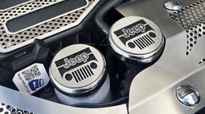 2007-2018 JEEP WRANGLER JK - JEEP LOGO CAP SET 5PC | CHOOSE VINYL INLAY COLOR