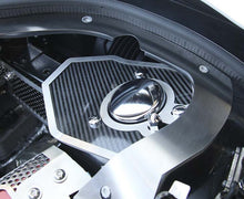 Load image into Gallery viewer, HTC C8 CORVETTE SHOCK TOWER COVERS WITH BRUSHED TRIM | CARBON FIBER
