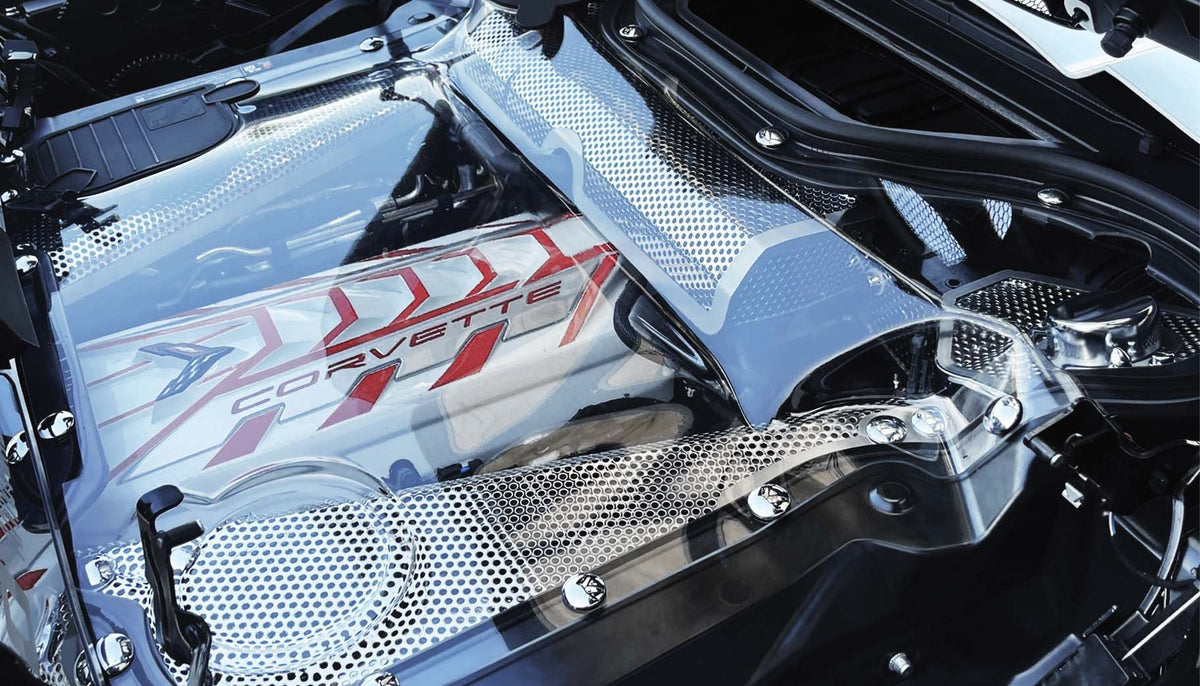 HTC C8 CORVETTE DRESSUP ENGINE BOLT COVER KIT STAINLESS STEEL