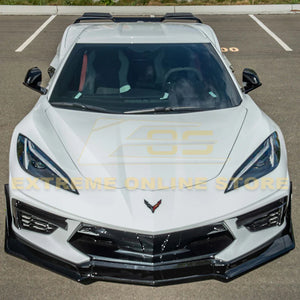 Corvette C8 EOS Performance Track Edition (7) Piece Front Splitter Lip Custom Painted Glossy Black