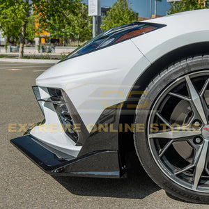 Corvette C8 EOS Performance Track Edition (7) Piece Front Splitter Lip Custom Painted Glossy Black