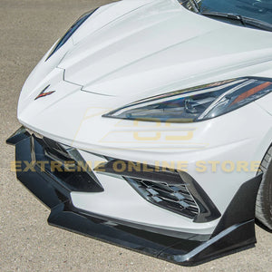 Corvette C8 EOS Performance Track Edition (7) Piece Front Splitter Lip Custom Painted Glossy Black