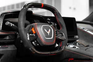 PARAGON PERFORMANCE C8 CORVETTE CARBON FIBER STEERING WHEEL TRIM OVERLAY