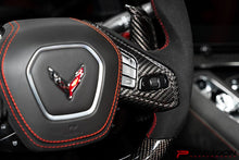 Load image into Gallery viewer, PARAGON PERFORMANCE C8 CORVETTE CARBON FIBER STEERING WHEEL TRIM OVERLAY
