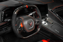 Load image into Gallery viewer, PARAGON PERFORMANCE C8 CORVETTE CARBON FIBER STEERING WHEEL TRIM OVERLAY
