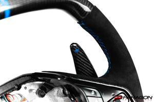 PARAGON PERFORMANCE C8 Z06 STYLE CORVETTE CARBON FIBER STEERING WHEEL - BLUE