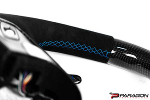 PARAGON PERFORMANCE C8 Z06 STYLE CORVETTE CARBON FIBER STEERING WHEEL - BLUE