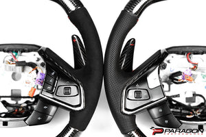 PARAGON PERFORMANCE C8 Z06 STYLE CORVETTE CARBON FIBER STEERING WHEEL - RED