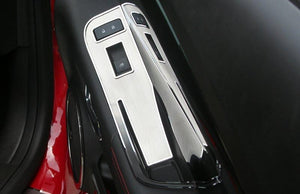 2012-2013 CAMARO COUPE ONLY - DELUXE DOOR HANDLE PULL/SWITCH TRIM PLATES | BRUSHED STAINLESS STEEL W/POLISHED TRIM