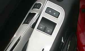 2012-2013 CAMARO COUPE ONLY - DELUXE DOOR HANDLE PULL/SWITCH TRIM PLATES | BRUSHED STAINLESS STEEL W/POLISHED TRIM