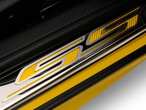 2010-2015 CAMARO SS - OUTER DOOR SILLS WITH 'SS' INLAY 2PC | STAINLESS STEEL, CHOOSE INLAY COLOR