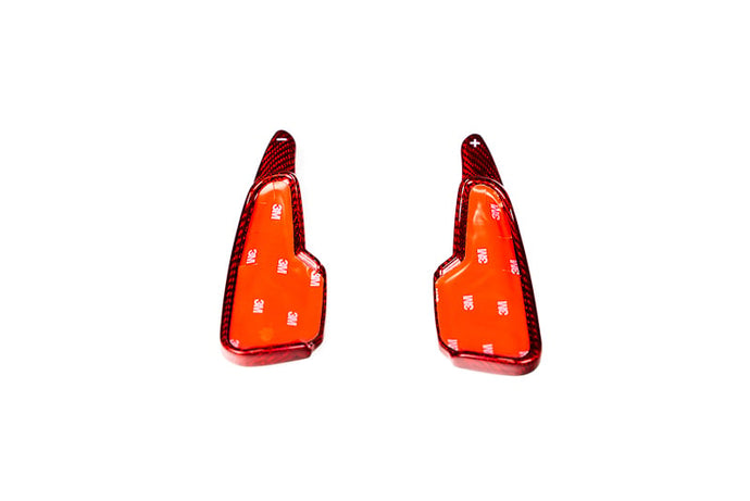 CCS C8 CORVETTE CARBON FIBER PADDLE SHIFTER EXTENDERS - RED