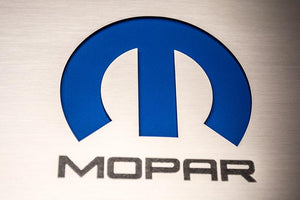 2008-2023 CHALLENGER/2005-2015 CHARGER - FUSE BOX COVER PLATE WITH MOPAR M LOGO | BRUSHED STAINLESS STEEL