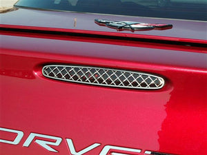 1997-2004 C5/Z06 CORVETTE - 5TH BRAKE LIGHT GRILLE LASER MESH 1PC | POLISHED STAINLESS