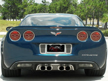 Load image into Gallery viewer, 2005-2013 C6 CORVETTE - 5TH BRAKE LIGHT TRIM CROSSED FLAGS STYLE  POLISHED STAINLESS STEEL
