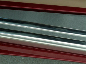 1997-2004 C5Z06 CORVETTE - OUTER DOOR SILLS WITH CHROME RIBS 2PC  BRUSHED STAINLESS STEEL